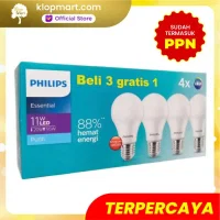 Lampu Philips LED Bulb Multipack MyCare & Essential Pack Isi 4Pcs - Essential 11W